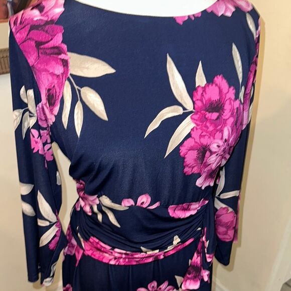 Jessica Howard Navy/Pink Floral Dress Size 14W - Picture 8 of 12